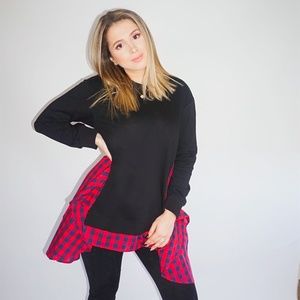 Brand New! Plaid Contrast Sweater!